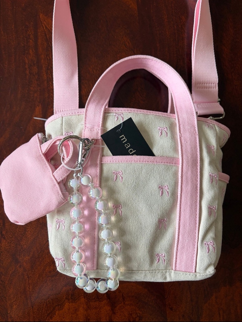 Madden Girl pink bow purse